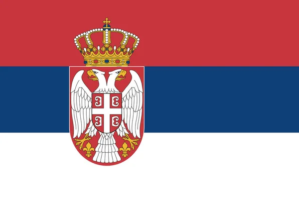 塞尔维亚国旗 塞尔维亚共和国的官方国旗 位于东南欧的一个国家 平面图标 纹理图 矢量说明 — 图库矢量图片