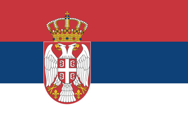 Serbia flag. The official national flag of the Republic of Serbia, a state in southeastern Europe. Flat icon. Texture map. Vector illustration