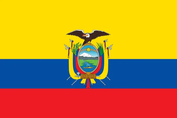 厄瓜多尔国旗 厄瓜多尔共和国的官方旗帜 位于南美洲西北部 平面图标 纹理图 矢量说明 — 图库矢量图片