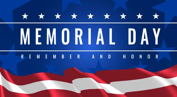 Memorial Day Remember Honor Poster Usa Memorial Day Celebration American — Stock Vector