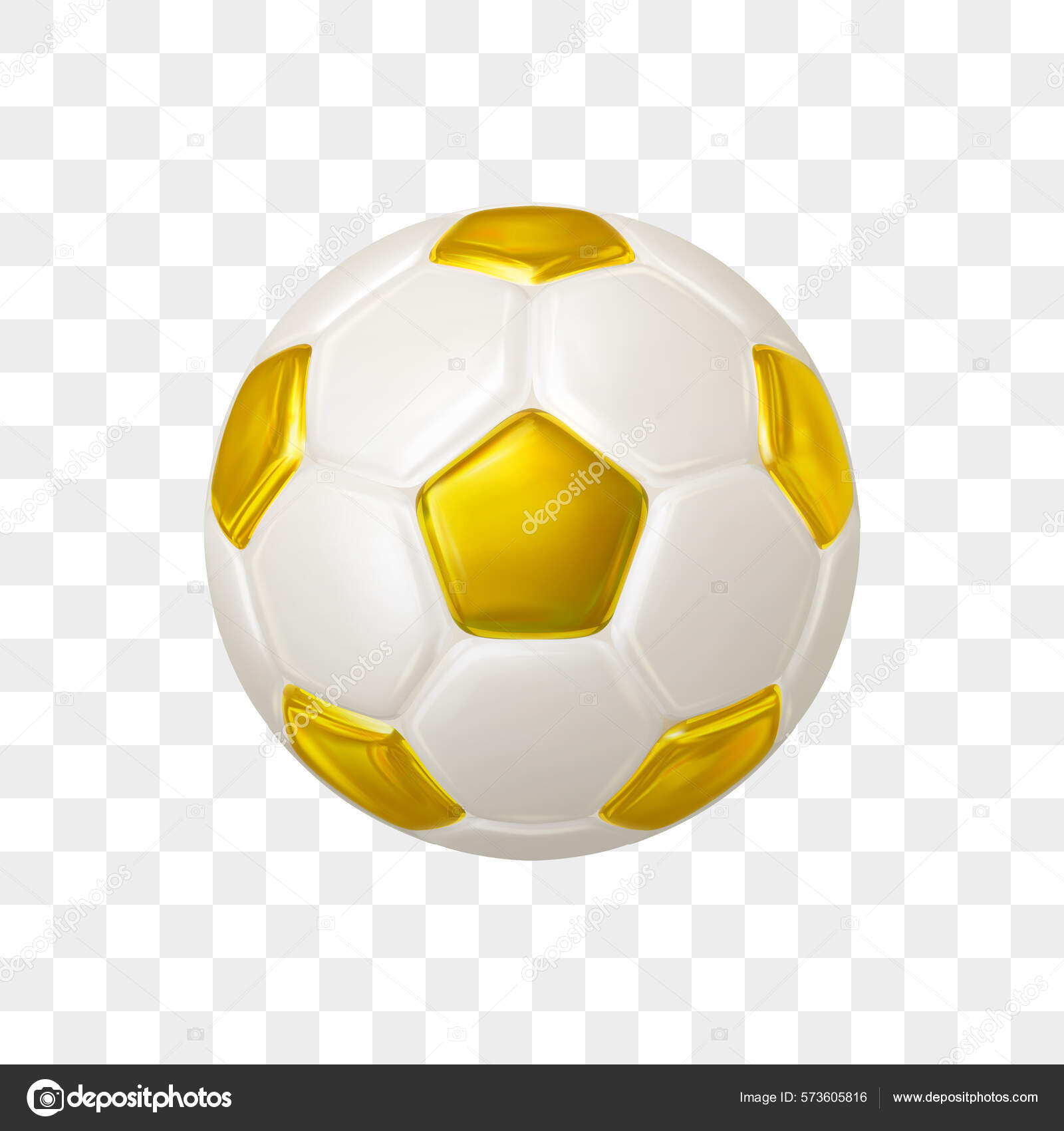 Realistischer Fußballball Mit Goldenen Und Weißen Farben Auf Transparentem  Hintergrund Stock-Vektorbild von ©ivn3da 573605816, image size:1600x1700