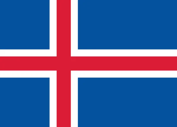 Bandera Islandia Bandera Nacional Oficial Islandia País Isla Nórdica Océano — Vector de stock