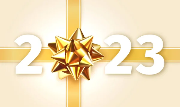 2023 Caixa Presente Decoração Feliz Ano Novo Cartão Saudação Com — Vetor de Stock