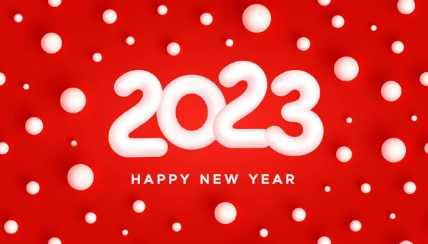 Szczęśliwego Nowego Roku 2023 Snowy Białe Numery 2023 Wśród Bajecznych — Wektor stockowy