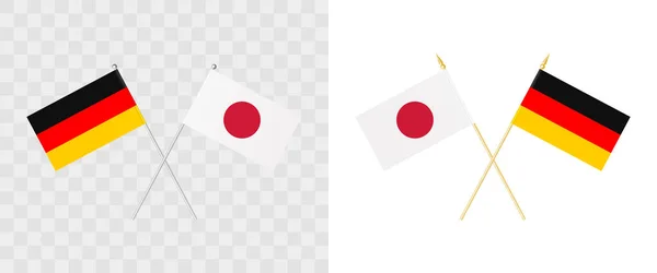 Deutschland Und Japan Kreuzten Flaggen Wimpelwinkel Grad Optionen Mit Verschiedenen — Stockvektor