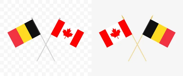 Belgien Und Kanada Kreuzten Flaggen Wimpelwinkel Grad Optionen Mit Verschiedenen — Stockvektor