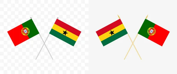 Πορτογαλία Και Γκάνα Διέσχισαν Σημαίες Γωνία Πέννον Μοίρες Επιλογές Διαφορετικά — Διανυσματικό Αρχείο