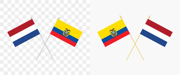 Nizozemsko Ekvádor Překročily Vlajky Pennon Úhel Stupňů Možnosti Různými Tvary — Stockový vektor