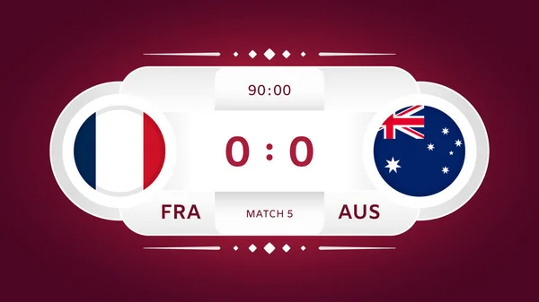 França Austrália Match Futebol 2022 Infográfico Competição Mundial Futebol Final —  Vetores de Stock
