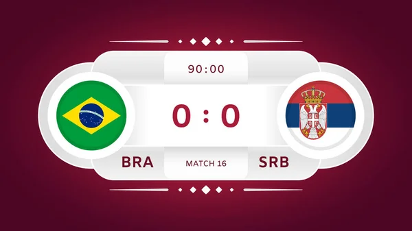 Brasil Sérvia Match Futebol 2022 Campeonato Mundial Futebol Competição Infográficos — Vetor de Stock