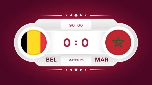 Βέλγιο Εναντίον Μαρόκου Ποδόσφαιρο 2022 Παγκόσμιο Πρωτάθλημα Ποδοσφαίρου Infographics Διαγωνισμός — Διανυσματικό Αρχείο