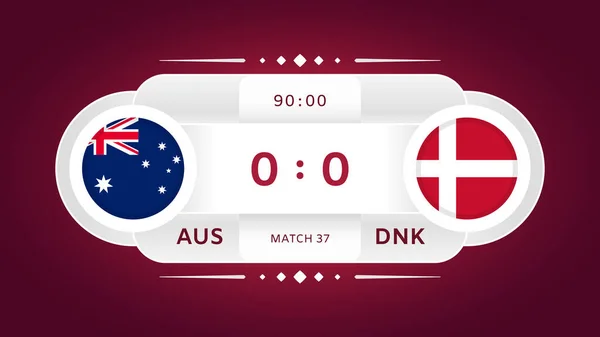 Austrálie Dánsko Zápas Fotbal 2022 Mistrovství Světa Fotbale Infographics Skupinová — Stockový vektor