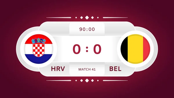 Kroatië België Match Voetbal 2022 Wereldkampioenschap Voetbal Competitie Infographics Groepsfase — Stockvector