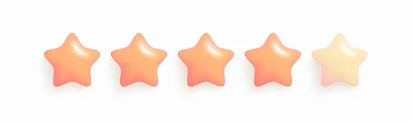 Five Stars Klantbeoordeling Productbeoordeling Icon Voor Apps Websites Glanzend Koraal — Stockvector