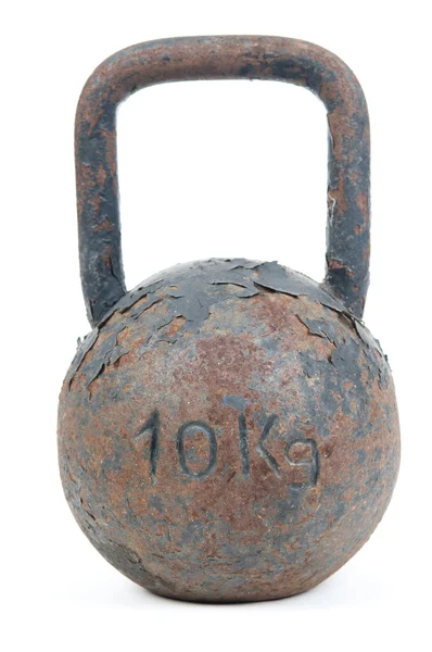 Old rusty dumbbell — Stock Photo, Image