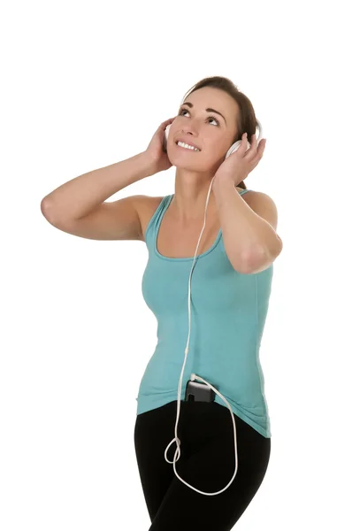 Woman with headphones — Stock Photo, Image