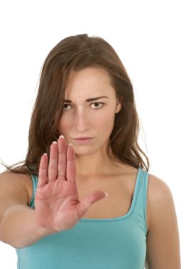 kadın gösteren durdur