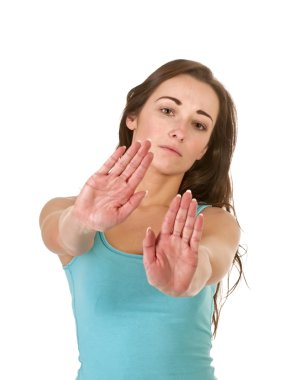 kadın gösteren durdur