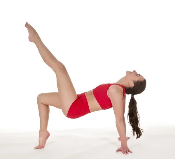 Kvinnan visar Gymnastisk övning — Stockfoto