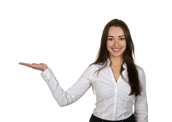 Mujer de negocios presentando — Foto de Stock