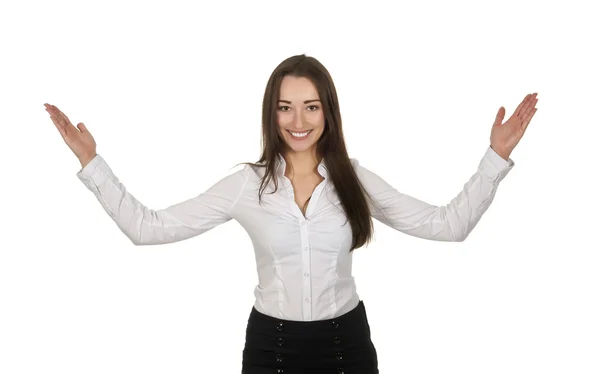 Mujer de negocios bienvenida — Foto de Stock