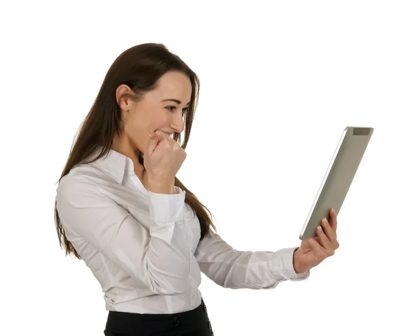 Mujer de negocios con tableta — Foto de Stock