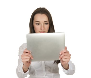 iş kadını görünümlü tablet pc
