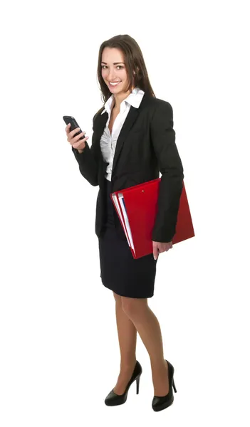 Business woman with mobile phone — Stock Photo, Image