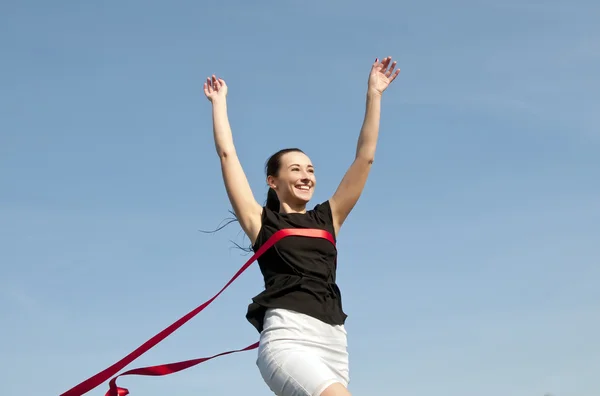 Zieleinlauf der Frauen — Stockfoto