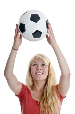 Futbol topu ile kadın