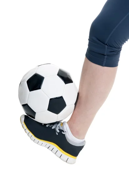 Foot and ball — Stock Photo, Image