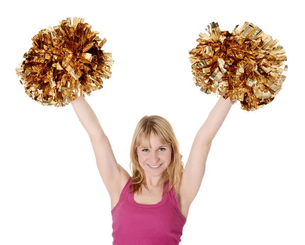 Cheerleader rejoicing — Stock Photo, Image