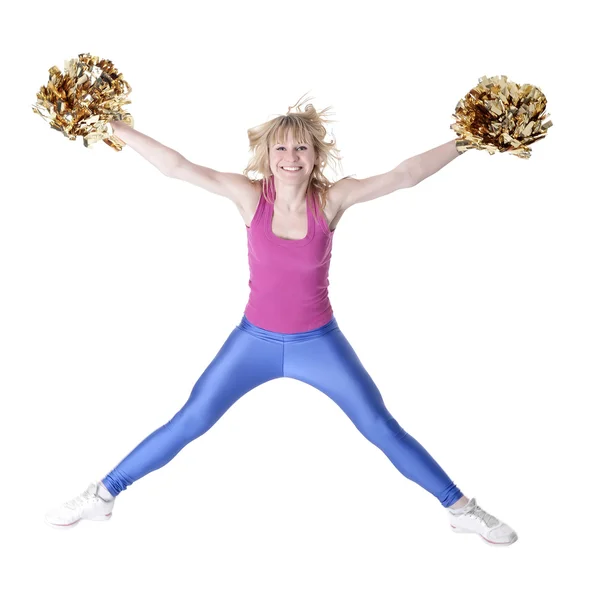 Cheerleader jumping — Stock Photo, Image