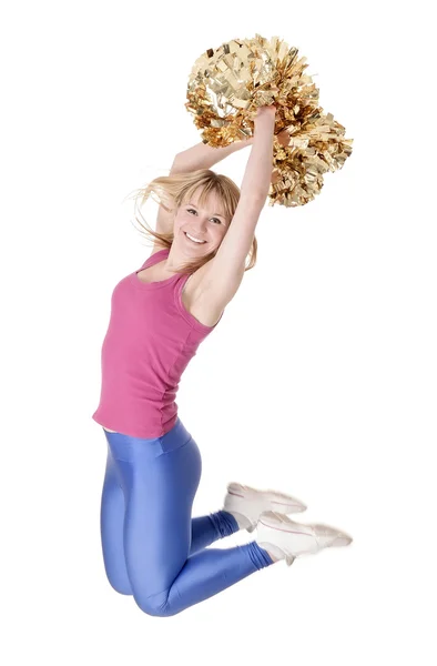 Cheerleader hoppning — Stockfoto