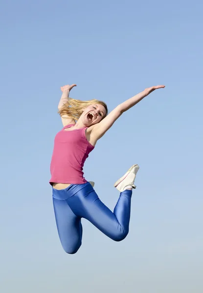 Joyful leap — Stock Photo, Image