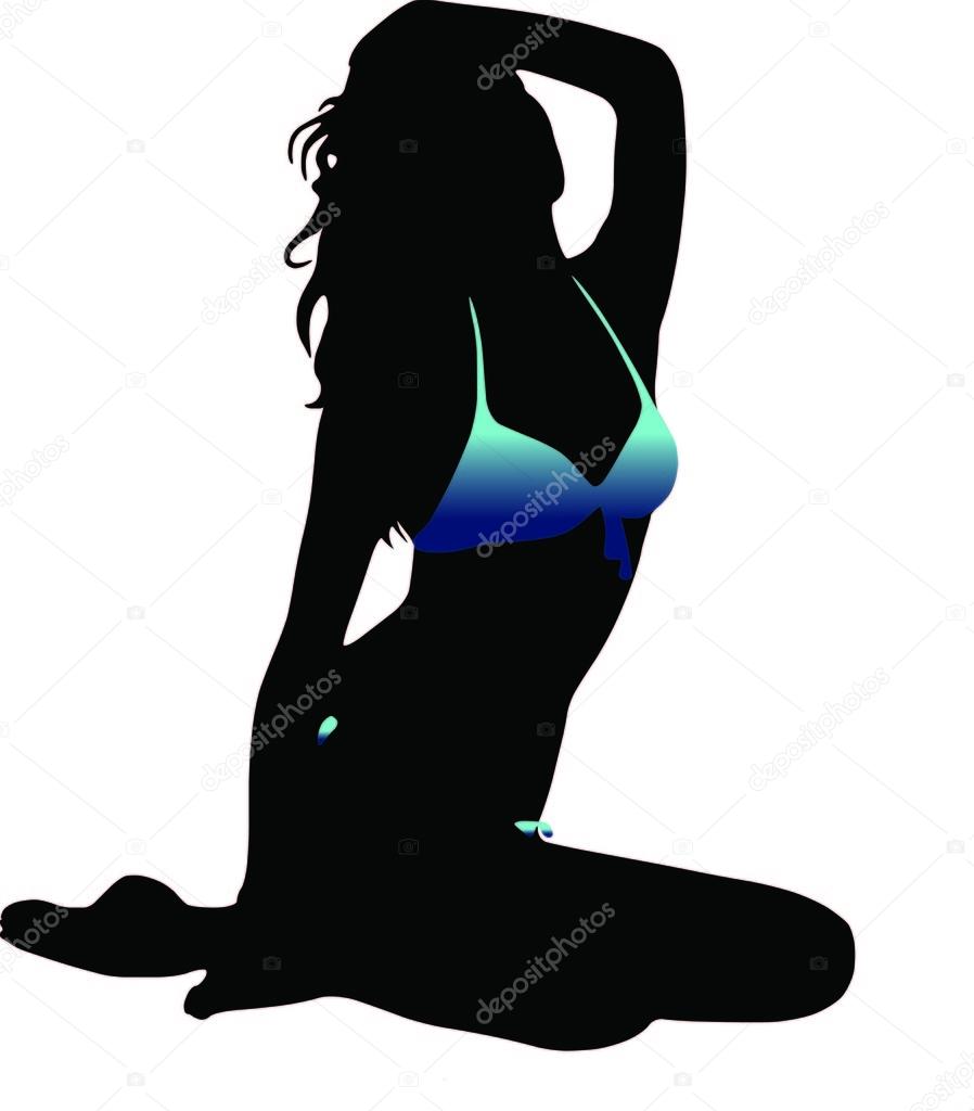 Bikini femme silhouette image vectorielle par Smotrivnebo