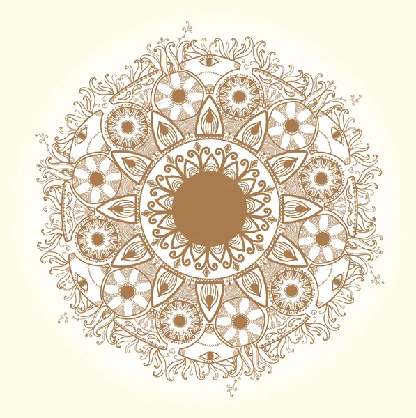 Ornamental round lace pattern .Delicate circle . — стоковый вектор