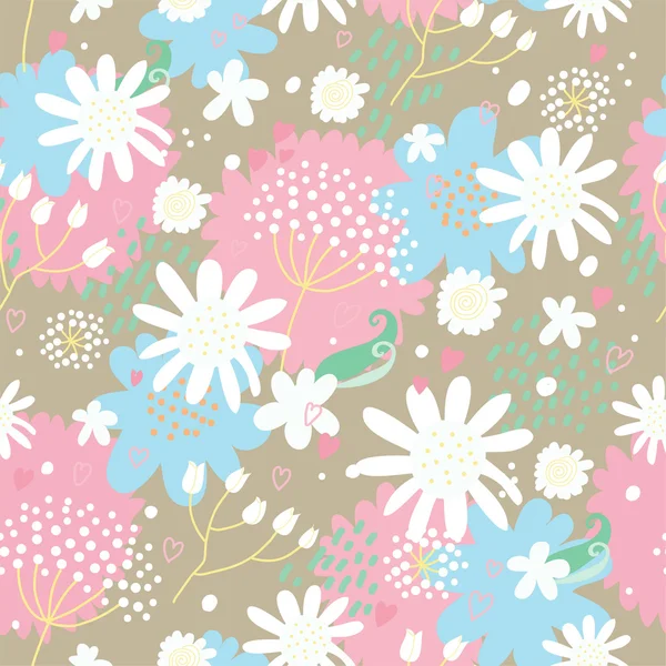 Seamless texture with flowers — Stock Vector