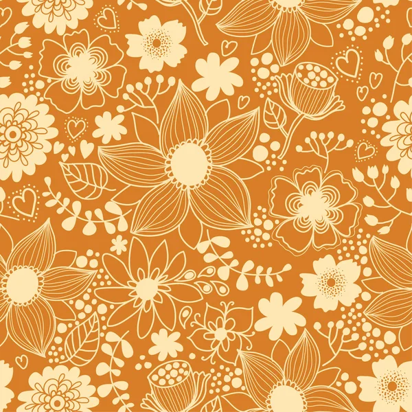 Textura sem costura com flores — Vetor de Stock