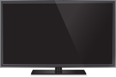 TV düz ekran lcd, plazma gerçekçi vektör çizimi.