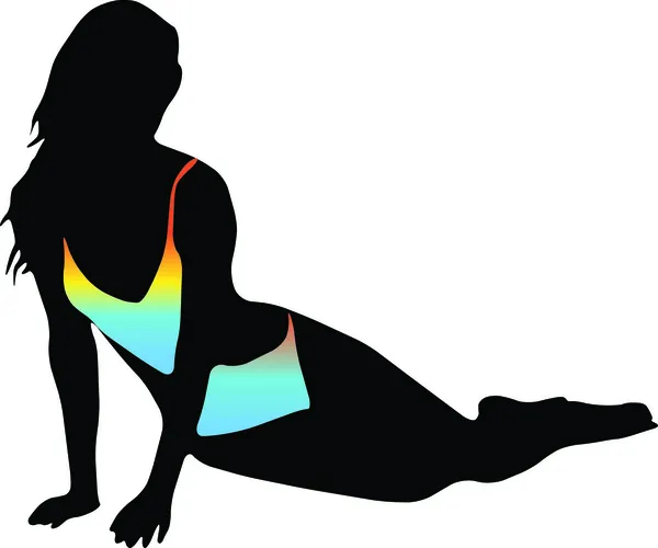 Bikini femme silhouette — Image vectorielle