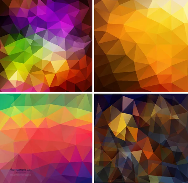 Set van vier kleurrijke abstracte geometrische achtergrond — Stockvector