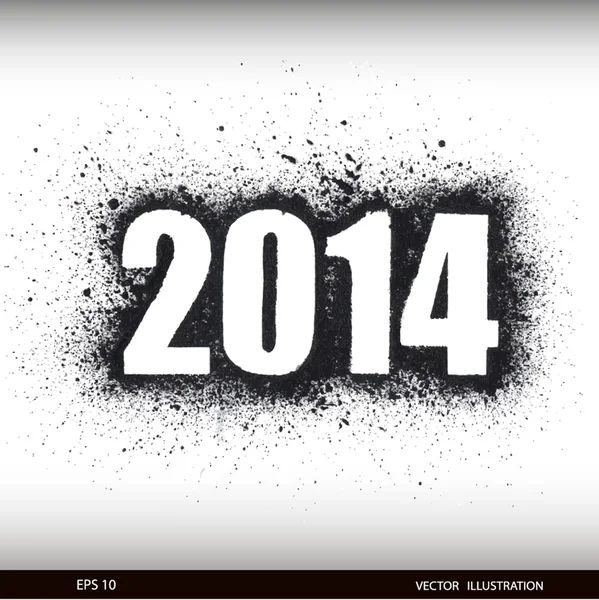 Feliz Año Nuevo acuarela 2014 — Vector de stock