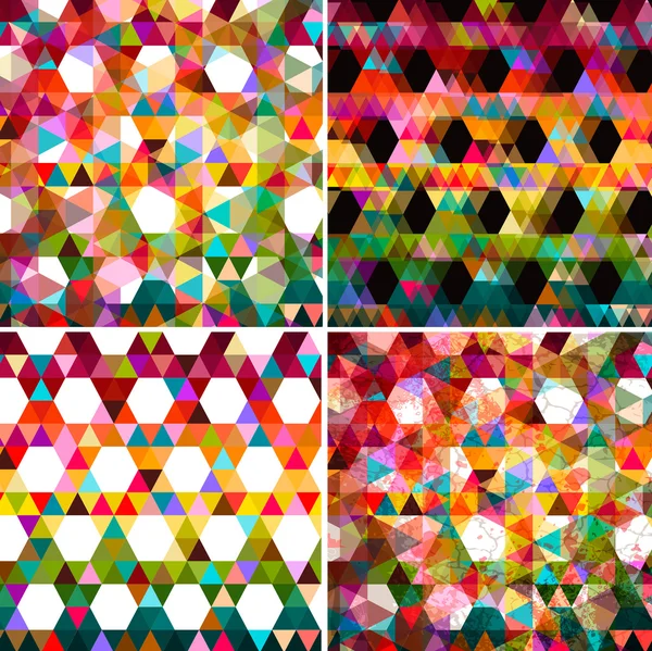 Set of four colorful abstract geometric background. — Stock Vector