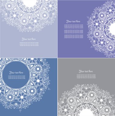 dört dekoratif vintage tasarım öğesi kümesi