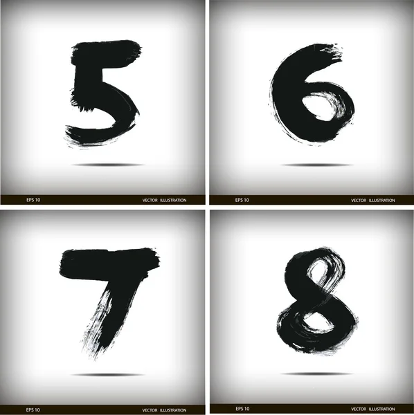 Kaligrafi suluboya sayılar kümesi