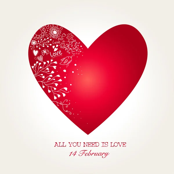 Hermoso corazón para el día de San Valentín — Archivo Imágenes Vectoriales