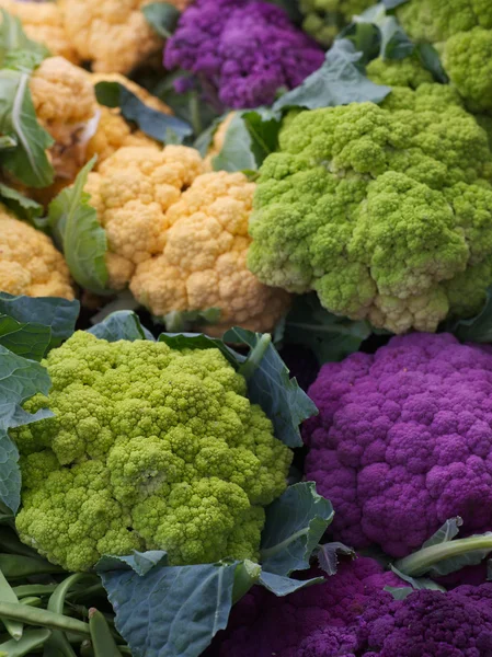 Coliflor naranja verde púrpura —  Fotos de Stock