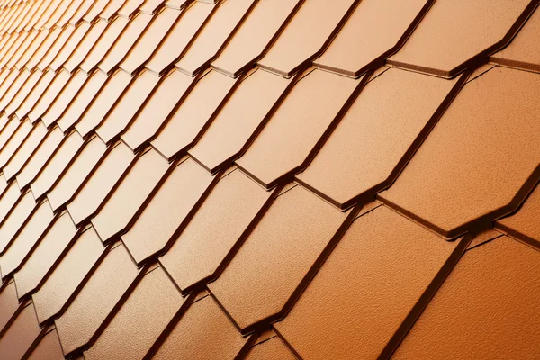Parede de telha de cobre — Fotografia de Stock