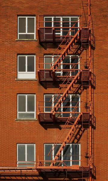 Fire Escape Red Brick Vertical — Stock Photo, Image